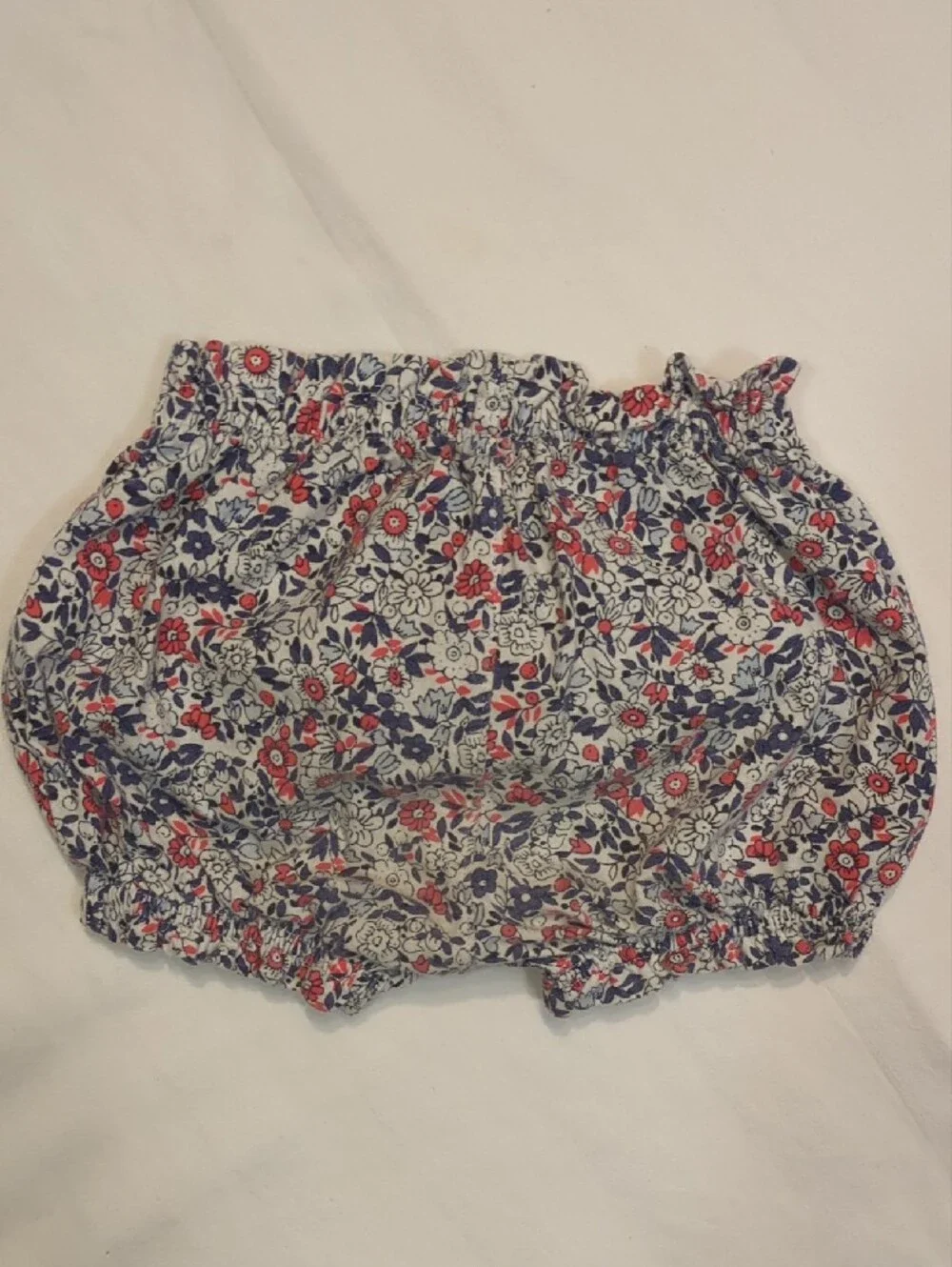 Baby Gap Floral and Stripe Cotton Shorts Set - Pink & Navy